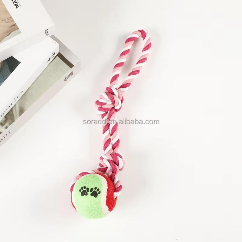 Durable Nylon Dog Interactive Dumbbell Shaped Knot Rope Combination Aggressive Dog Rope Toy Molar CHEW Toy Cotton Dog Toy Rope