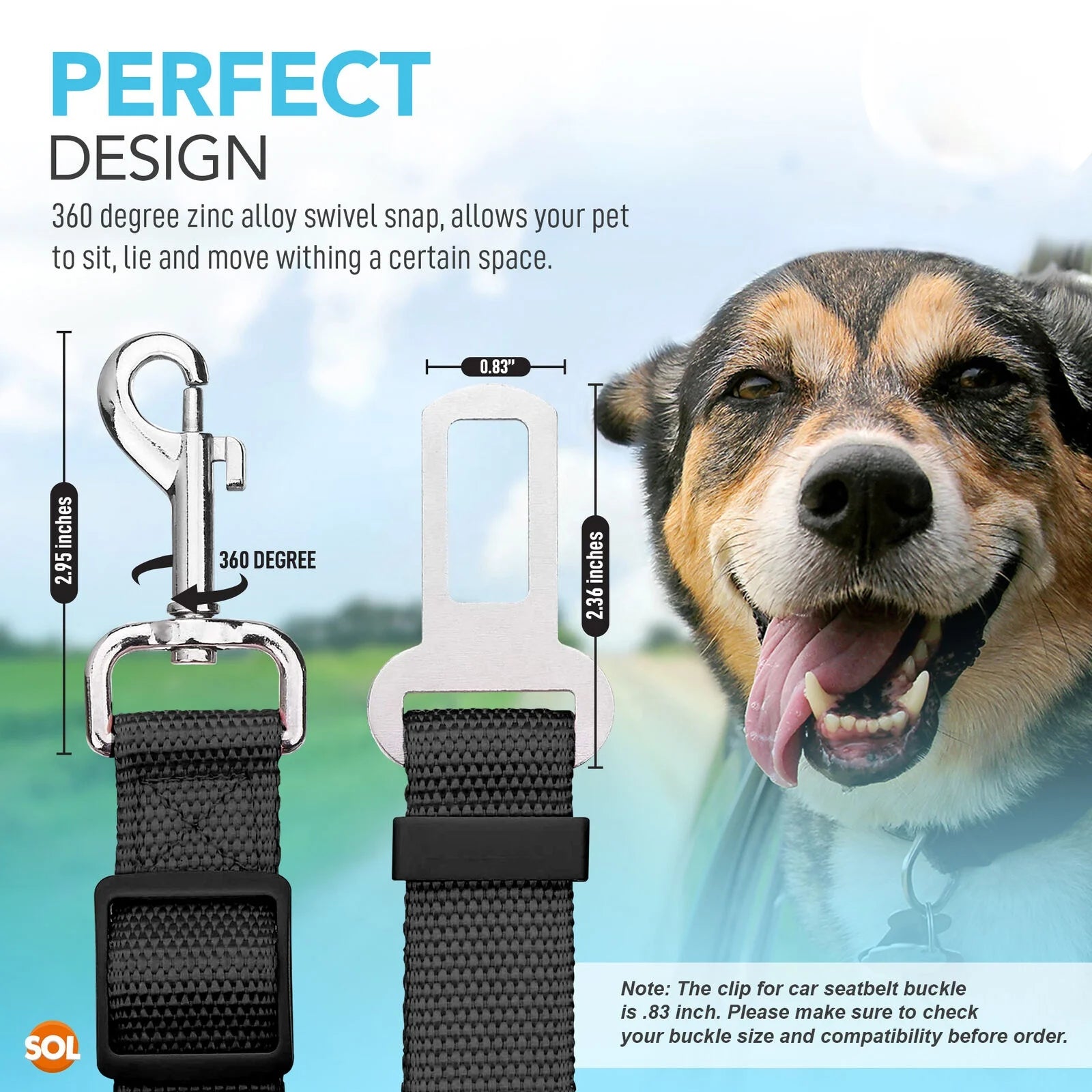 Hot Selling Retractable Safety Rope Car Safety Buckle Dog Leash Pet Safety Belt Dog Car Seat Belt