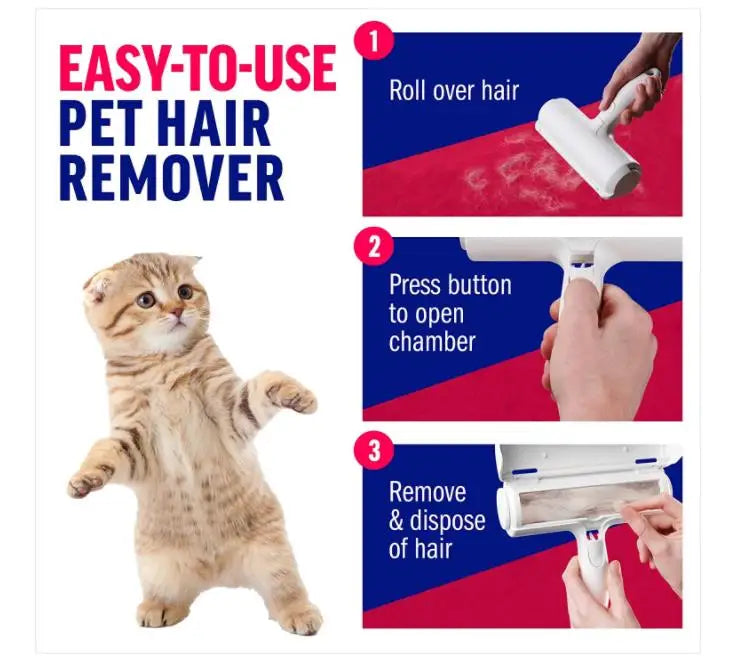 Self-Cleaning Dog Cat Hair Lint Roller Pet Hair Remover Roller for Small Animals Hair Remover Pet