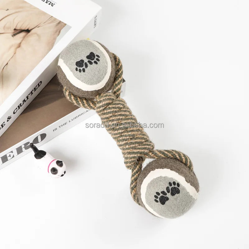 Durable Nylon Dog Interactive Dumbbell Shaped Knot Rope Combination Aggressive Dog Rope Toy Molar CHEW Toy Cotton Dog Toy Rope