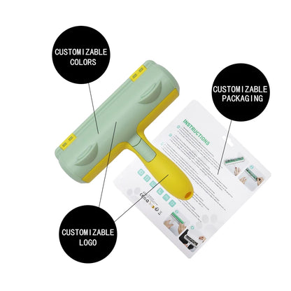 OEM ODM Factory Custom Pet Cat Dog Fur Fuzz Hair Lint Cleaning Remover Roller Brush Removal Tool for Couch Carpet