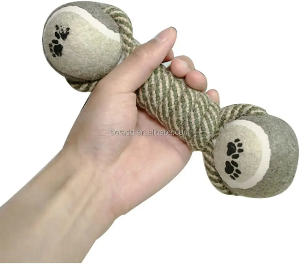 Durable Nylon Dog Interactive Dumbbell Shaped Knot Rope Combination Aggressive Dog Rope Toy Molar CHEW Toy Cotton Dog Toy Rope