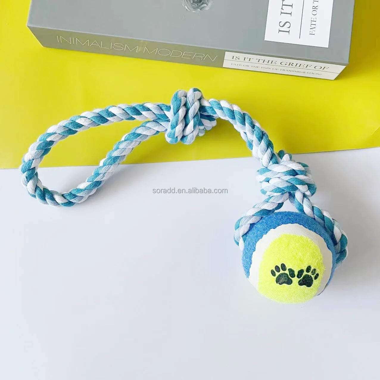 Durable Nylon Dog Interactive Dumbbell Shaped Knot Rope Combination Aggressive Dog Rope Toy Molar CHEW Toy Cotton Dog Toy Rope
